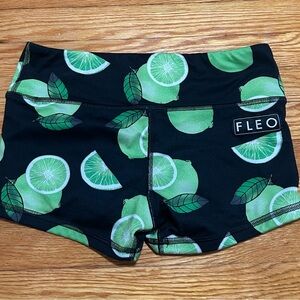 Fleo Women's Lime Print Athletic Shorts